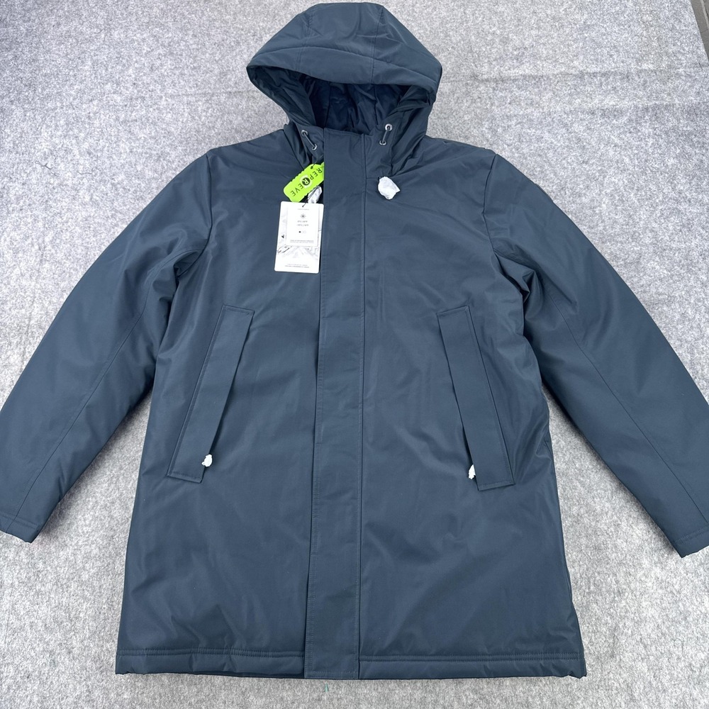 Pajar Cam Coat Mens Large Navy Hooded Insulated Parka Water Repellent Winter